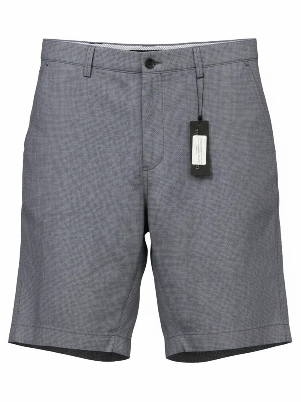 The Mens Store Men's Blue Linen Micro-Houndstooth Sport Shorts